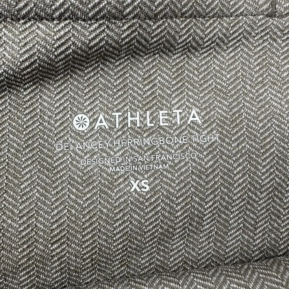Athleta Leggings Womens XS Bluff Gray Delancey Herringbone Tight Taupe Stretch